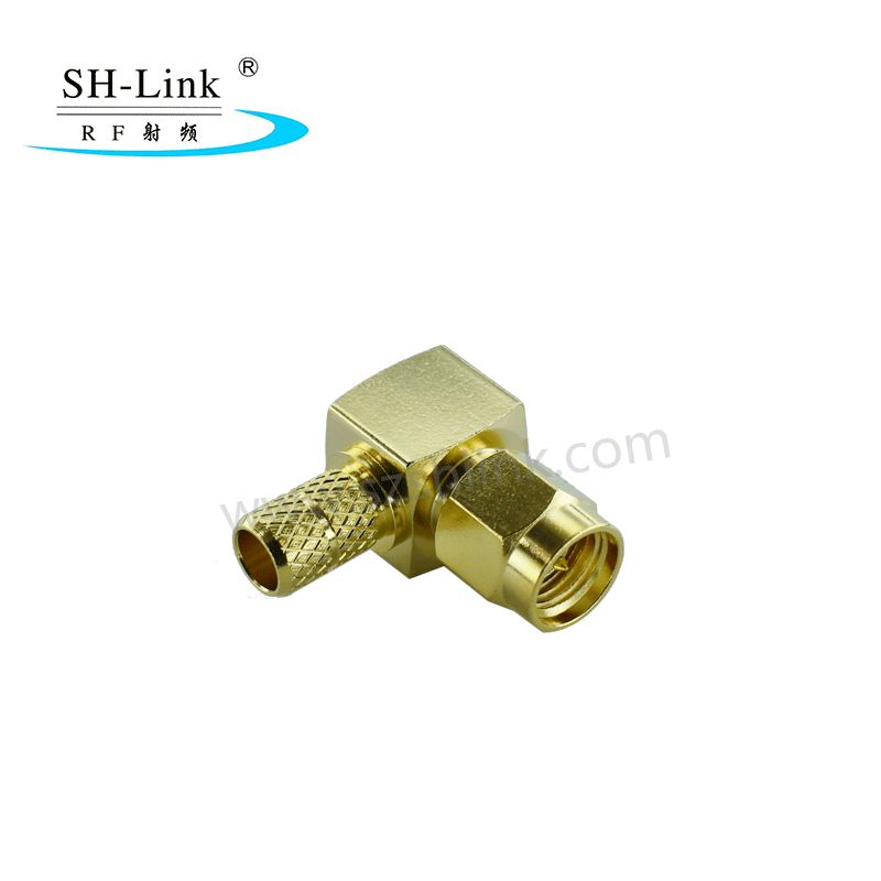 RF 90 degrees SMA coaxial male connector for RG316 RG174 cable